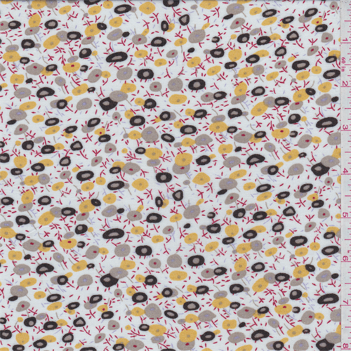 *3 3/4 YD PC--White Floral Challis