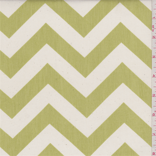 Zig Zag Chartreuse Green Poplin