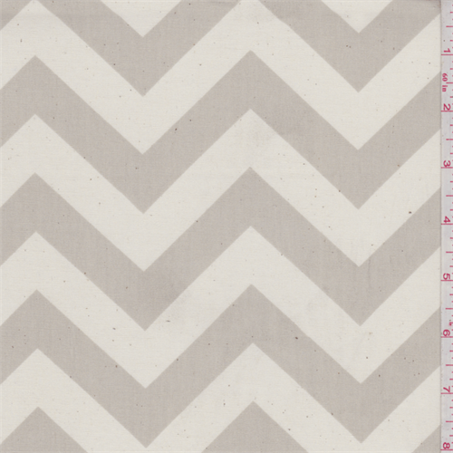 Zig Zag Tan/Ivory Poplin