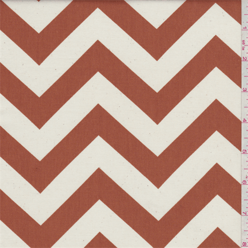 Zig Zag Rust Orange Poplin