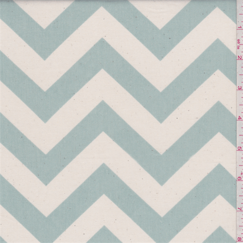 Zig Zag Jade Blue Poplin
