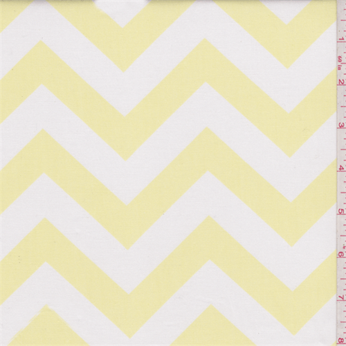 Zig Zag Soft Yellow Poplin