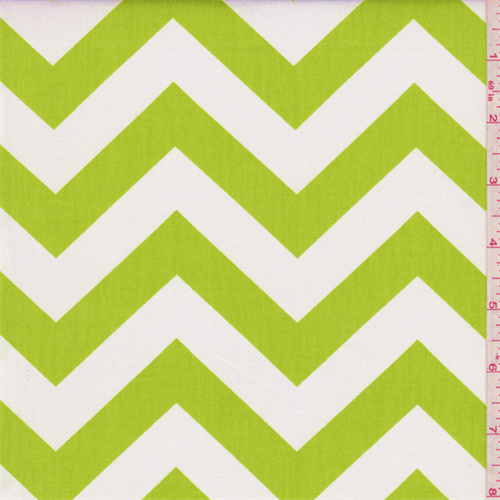 Zig Zag Lime Green Poplin
