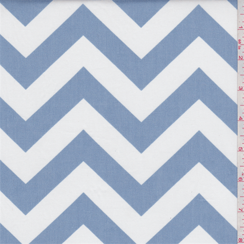Zig Zag Village Blue Poplin
