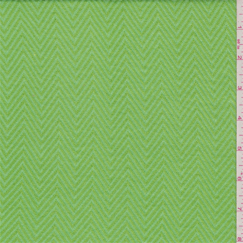 Lime Green Herringbone Knit