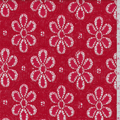 Bright Red Daisy Lace