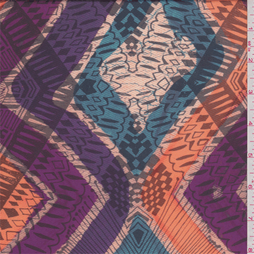 Magenta/Orange Diamond Print Swimwear