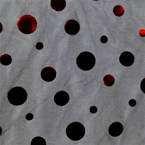 Black/Red Polka Dot Stretch Mesh