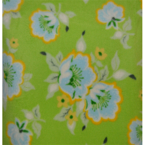 Lime Green Floral Fleece
