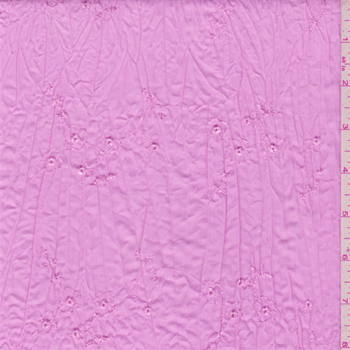 Carnation Pink Floral Crinkled Lawn