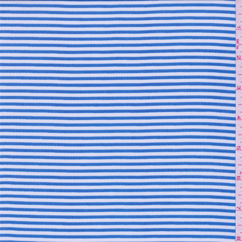 White/Blue Stripe Chiffon