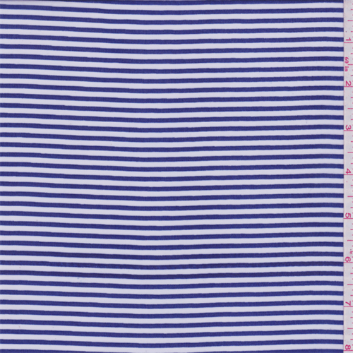 White/Dark Blue Stripe Chiffon