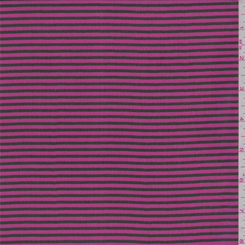 Hot Pink/Black Stripe Chiffon