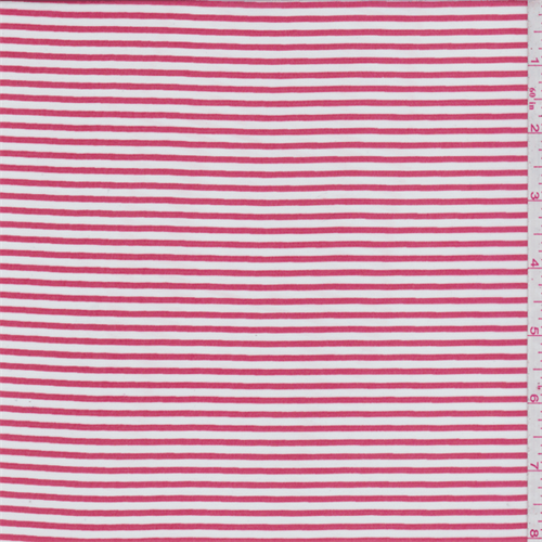 White/Cherry Red Stripe Chiffon