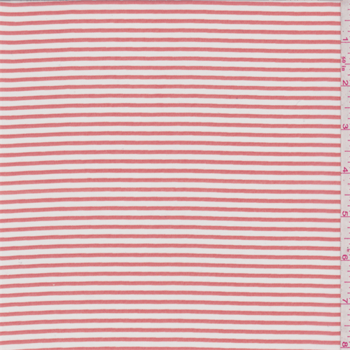 White/Dark Orange Stripe Chiffon