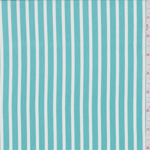 Aqua Green/White Stripe Chiffon