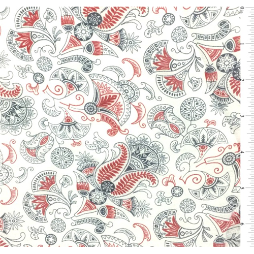 White/Navy Blue Silk Voile