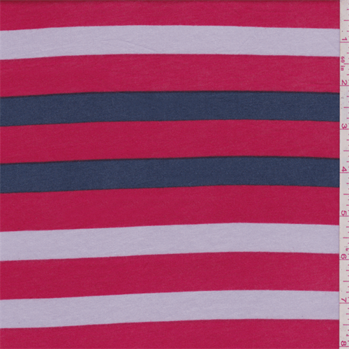 Pale Red Multi Stripe Jersey Knit
