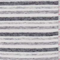 White/Grey Stripe Linen Sweater Knit