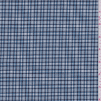 Steel Blue Plaid Shirting