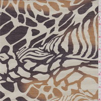 Buff Yellow Animal Print Silk Voile