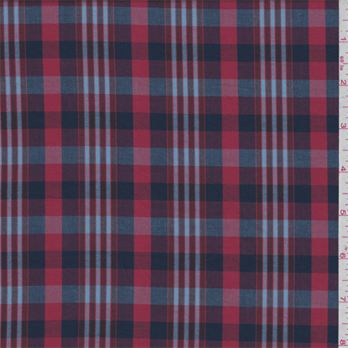 Bright Red/Blue Plaid Shirting