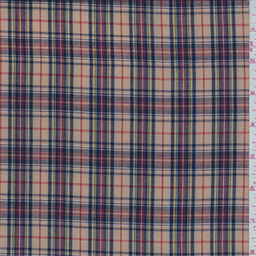 Tan Multi Plaid Shirting