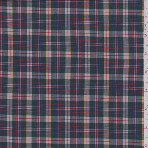 Green/Beige Plaid Shirting