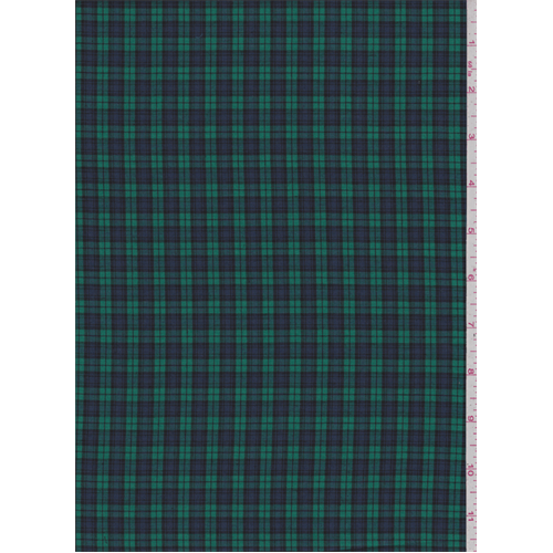Kelly Green/Navy Plaid Shirting