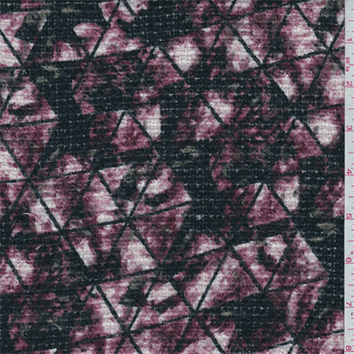 Burgundy/Black Geometric Boucle