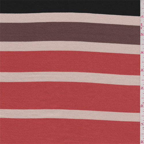 Orange Multi Stripe Jersey Knit