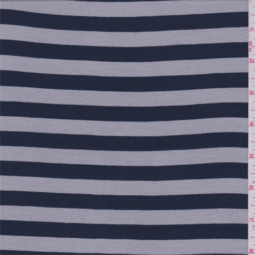 Navy/Grey Stripe Jersey Knit