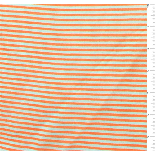 Neon Orange/White Pinstripe Chiffon