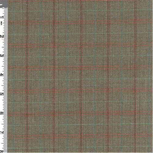 Brown Plaid Polyester Suiting 55001