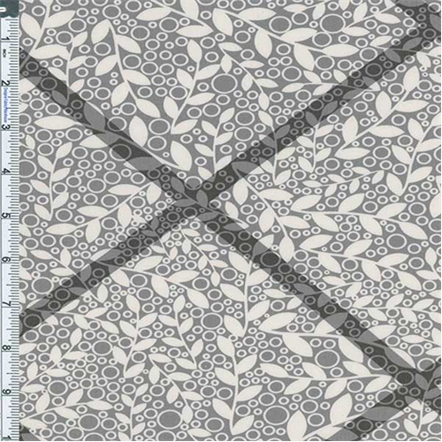 Grey Vine Cotton Twill Decorating Fabric 55366