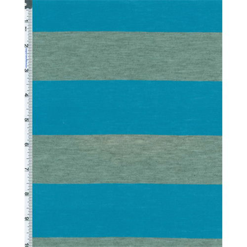 Cyan/Gray Stripe Jersey Knit 55183
