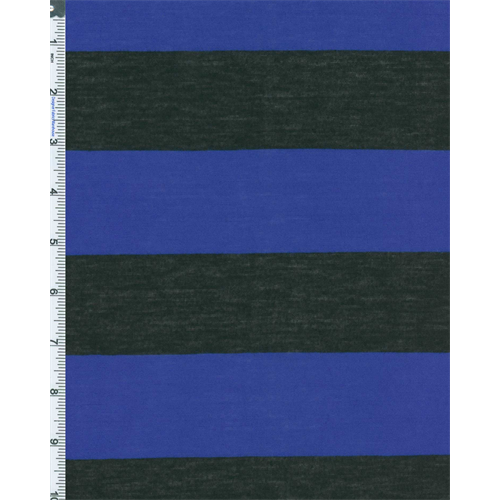 Cobalt/Black Stripe Jersey Knit 55184