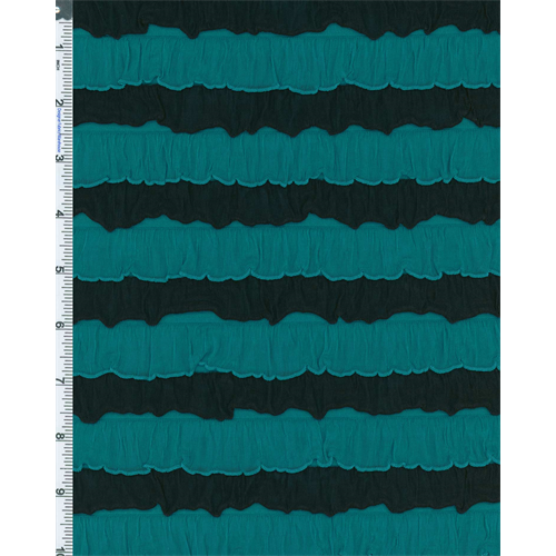 Teal/Black Stripe Ruffle Knit 56180