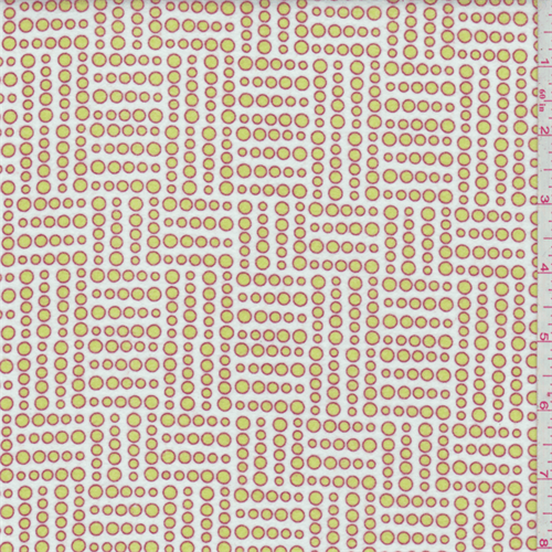 Soft Pink/Lime Dot Flannel