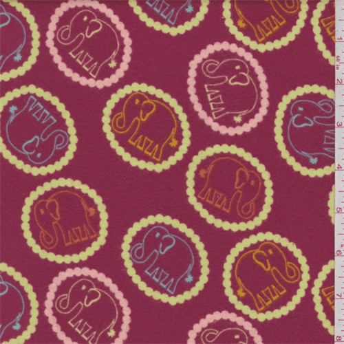 Berry Red Elephant Print Flannel