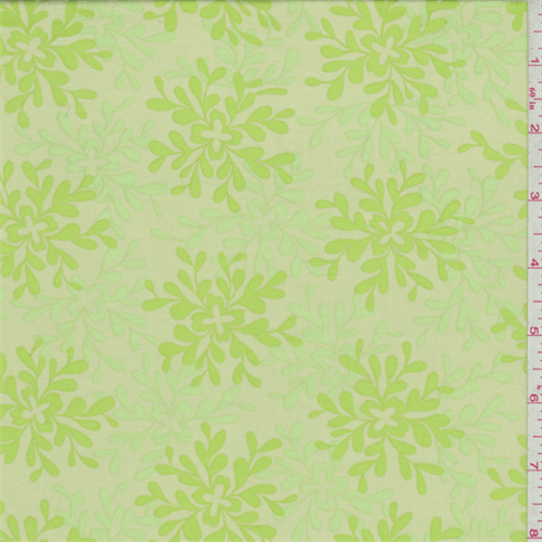 Citrus Yellow Leaf Print Voile