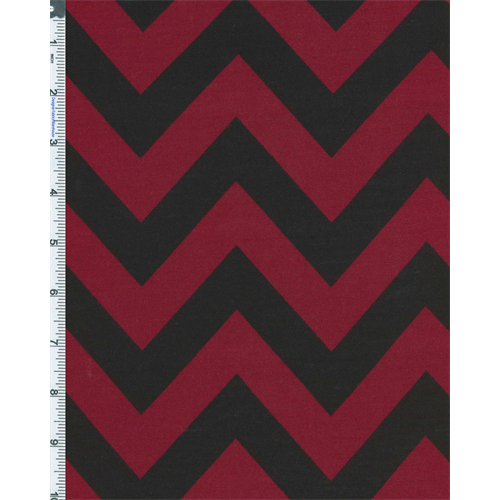 Deep Red/Black Chevron Stripe Knit 56193