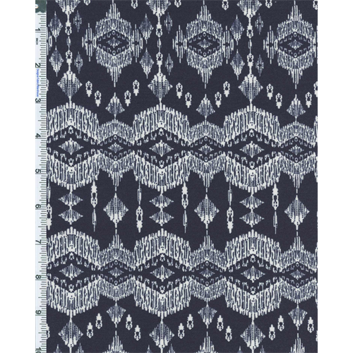Navy Etched Ethnic Print Knit 56195
