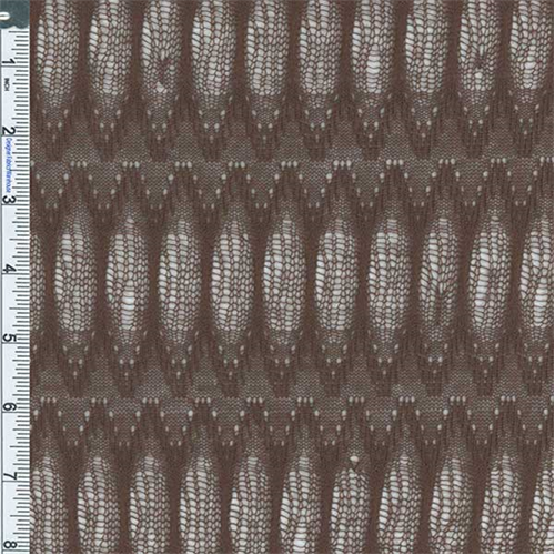 Mocha Brown Lady Finger Motif Crochet Knit 55900