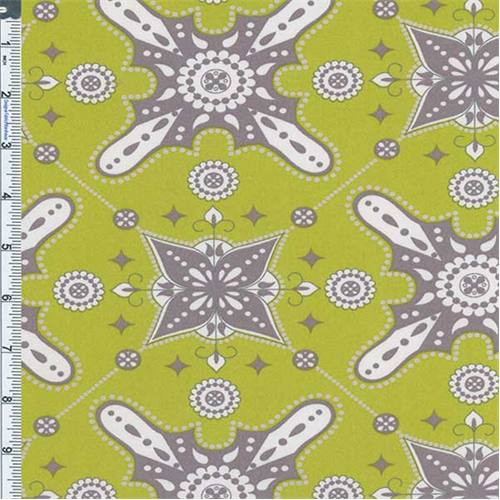 Lime Green Moorish Print Decor Cotton Twill 55586