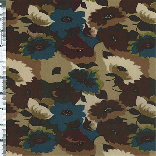 Dark Cerulean/Ta Floral Moleskin 55782