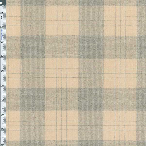 Peach Sheer Tropical Wool Plaid Shirting 55502