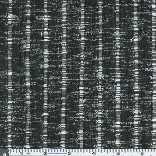 Black Ribbed Texture Knit Fabric 55903