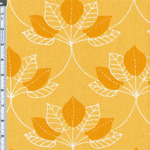 Yellow Mulberry Leaf Print Home Decor Cotton