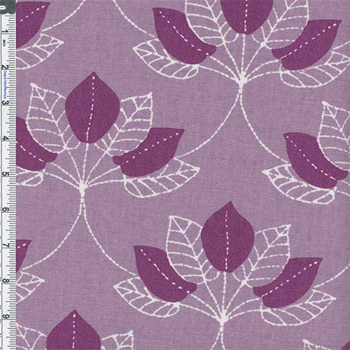 Purple Mulberry Leaf Print Home Decor Cotton